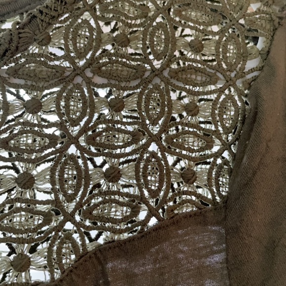 Old Navy Olive short sleeve embroidered top - Picture 2 of 3